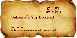 Sebestény Dominik névjegykártya